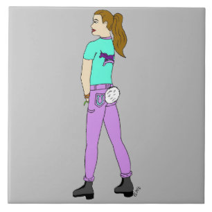 girl with a bunny tail   tile