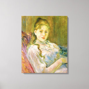 Girl with a Cat (by Berthe Morisot) Canvas Print