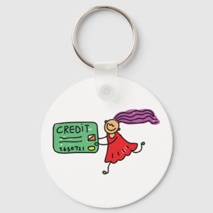 Girl With A Credit Card Key Ring