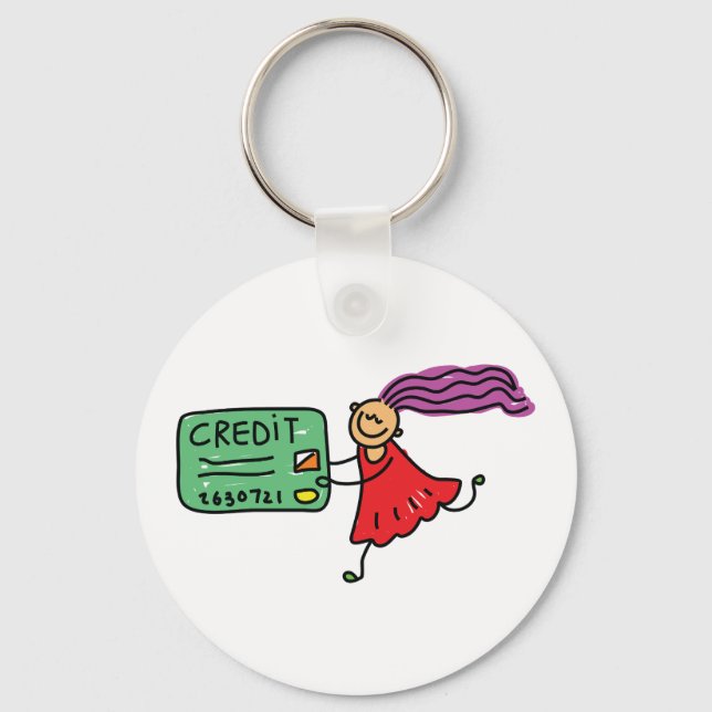 Girl With A Credit Card Key Ring (Front)