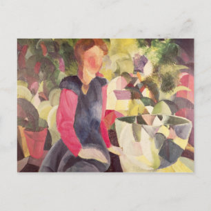 Girl with a Fish Bowl, 20th century Postcard