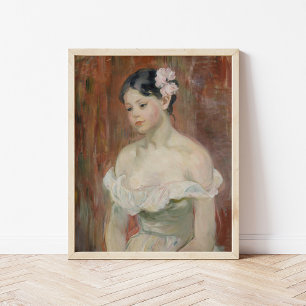 Girl with a Flower in Her Hair   Berthe Morisot Poster