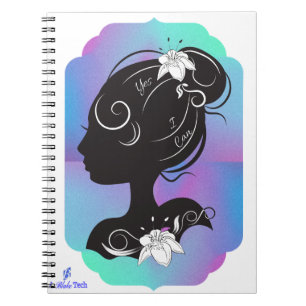 Girl with A Flower "Yes I Can" Spiral Notebook