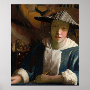 Girl with a Flute, Famous painting Poster