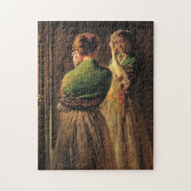 Girl With a Green Shawl (by Joseph DeCamp) Jigsaw Puzzle (Vertical)