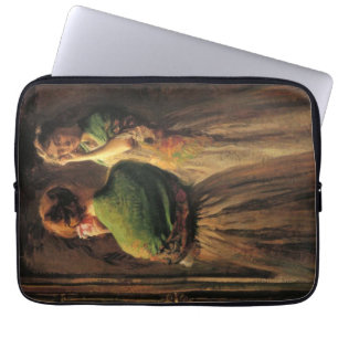 Girl With a Green Shawl (by Joseph DeCamp) Laptop Sleeve