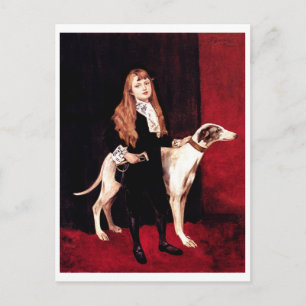Girl With a Greyhound Postcard
