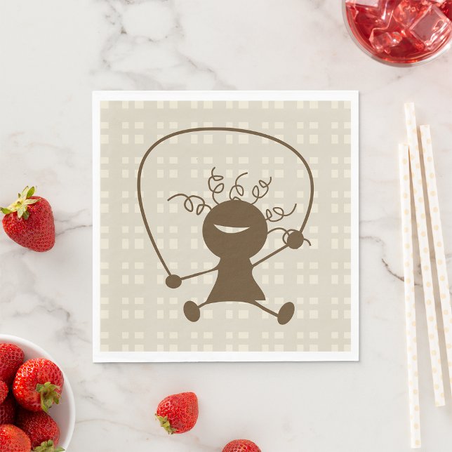 Girl With A Jump Rope Paper Napkins (Creator Uploaded)