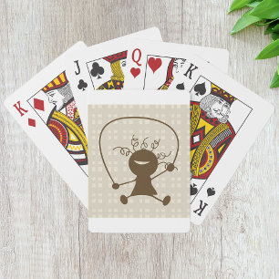 Girl With A Jump Rope Playing Cards