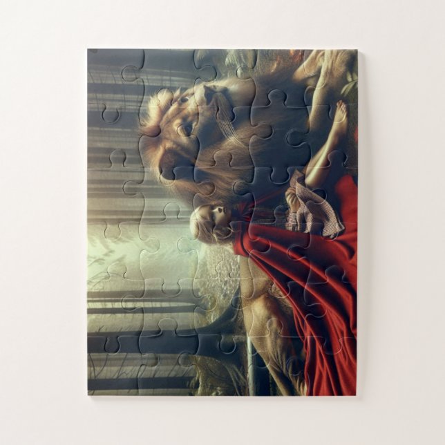 Girl with a Lion Jigsaw Puzzle (Vertical)