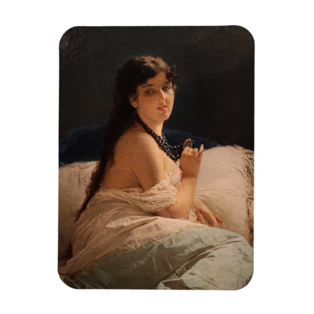 Girl with a Medallion (by Gerolamo Induno) Magnet (Vertical)
