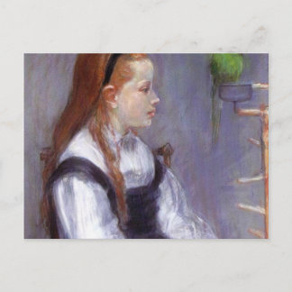Girl with a Parakeet Postcard