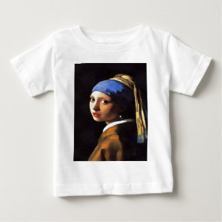 Girl with a Pearl Earring After Johannes Vermeer Baby T-Shirt