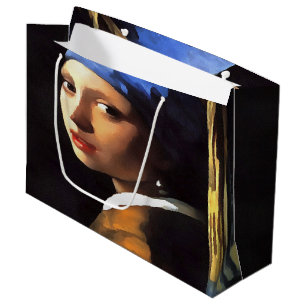 Girl with a Pearl Earring After Johannes Vermeer Large Gift Bag
