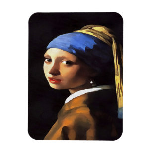Girl with a Pearl Earring After Johannes Vermeer Magnet