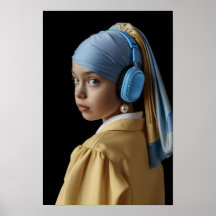 Girl with a Pearl Earring and Blue Headphones Auti