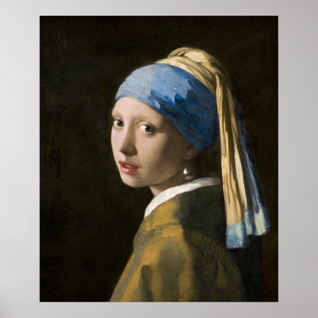 Girl with a Pearl Earring by Johannes Vermeer Poster (Front)