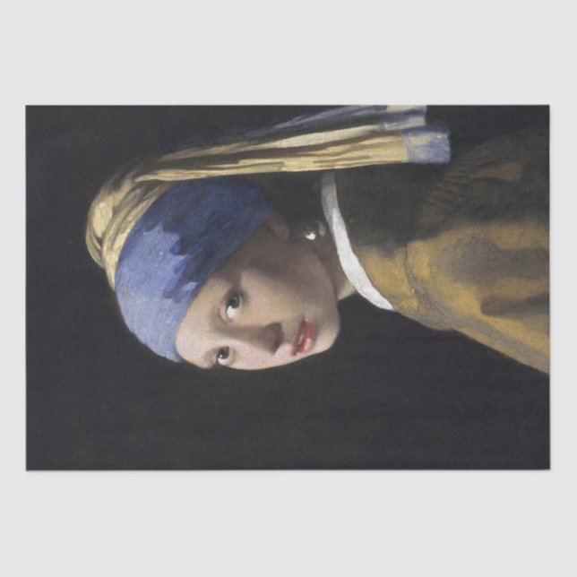Girl with a Pearl Earring by Johannes Vermeer Tissue Paper (Front)
