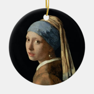 Girl with a Pearl Earring, c.1665-6 (oil on canvas Ceramic Tree Decoration