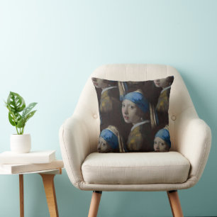 Girl With a Pearl Earring Classic Painting Replica Cushion