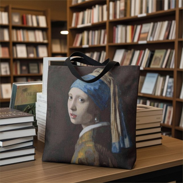 Girl With a Pearl Earring Crossed Stitch Replica Tote Bag (Creator Uploaded)