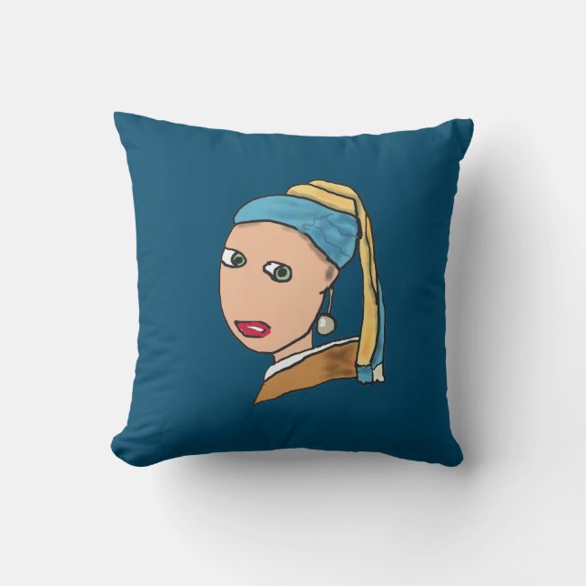 Girl With A Pearl Earring Cushion (Front)