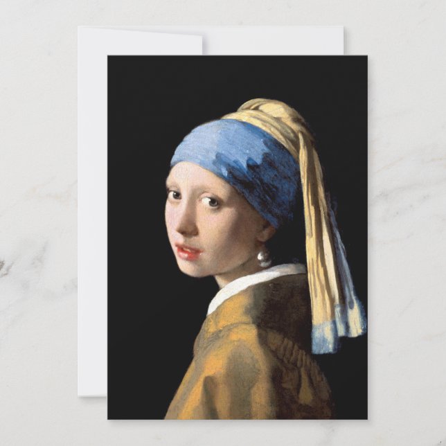 Girl with a pearl earring  Dutch Vermeer Greeting Card (Front)