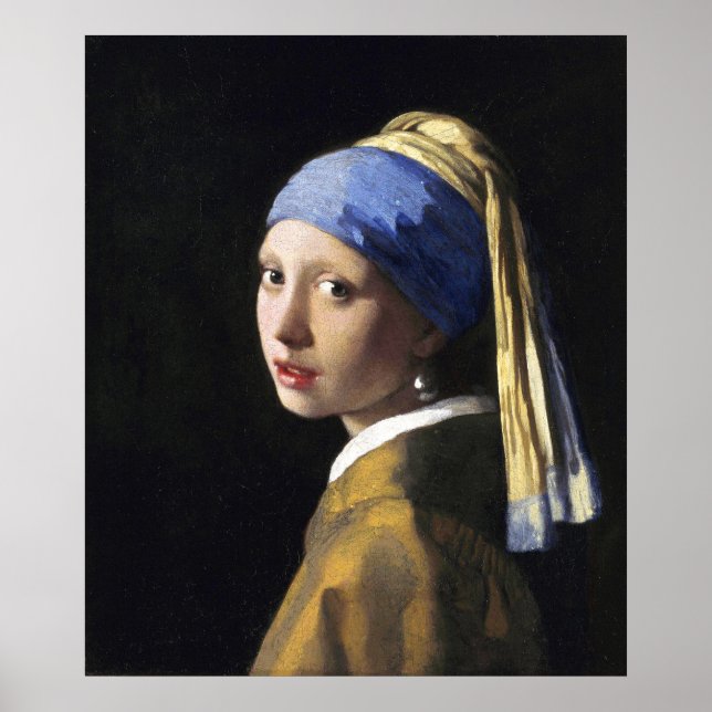 Girl with a Pearl Earring, Jan Vermeer Poster (Front)