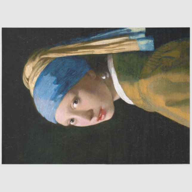 Girl with a Pearl Earring, Johannes Vermeer, 1665 Tissue Paper (Front)