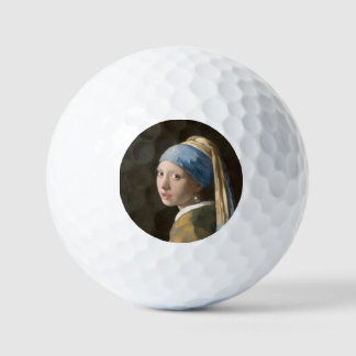 Girl with a Pearl Earring-Johannes Vermeer Art Golf Balls