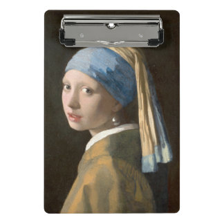 Girl with a Pearl Earring-Johannes Vermeer Art Mini Clipboard