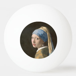 Girl with a Pearl Earring-Johannes Vermeer Art Ping Pong Ball