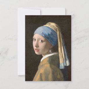 Girl with a Pearl Earring-Johannes Vermeer Art Thank You Card