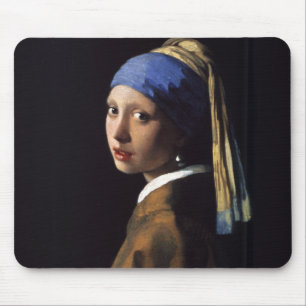 Girl with a Pearl Earring Painting by Vermeer Mouse Pad