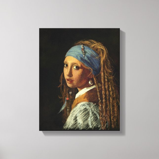 Girl with a pearl earring parody canvas print (Front)