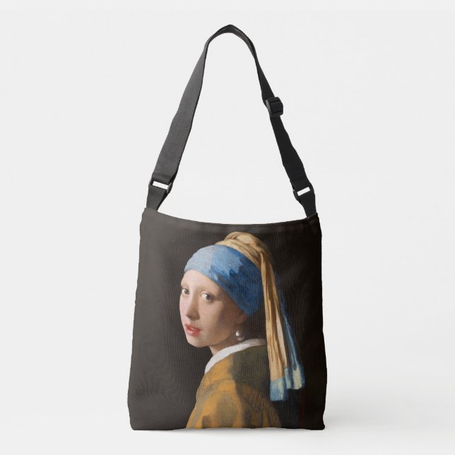 Girl with a Pearl Earring Portrait Painting Crossbody Bag (Front)