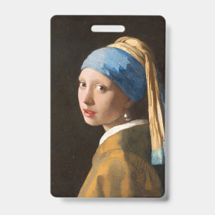 Girl with a Pearl Earring Portrait Painting ID Badge