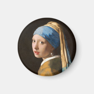 Girl with a Pearl Earring Portrait Painting Magnet