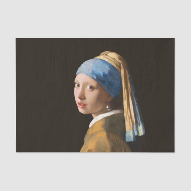 Girl with a Pearl Earring Portrait Painting Tissue Paper (Front)