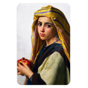 Girl with a Pomegranate by William Bouguereau Magnet