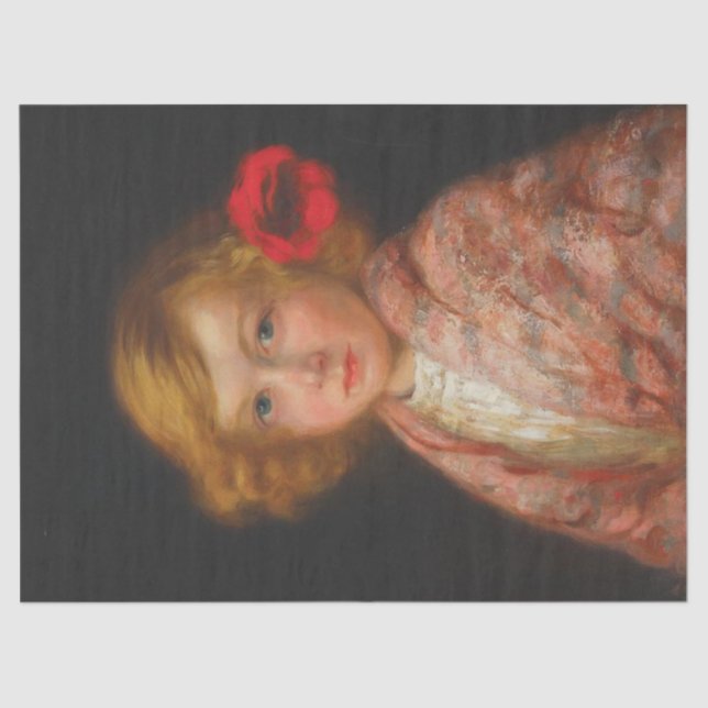 Girl With a Red Flower in Her Hair Tissue Paper (Front)