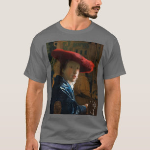 Girl with a Red Hat 1665 Johannes Vermeer T-Shirt