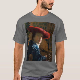Girl with a Red Hat 1665 Johannes Vermeer T-Shirt