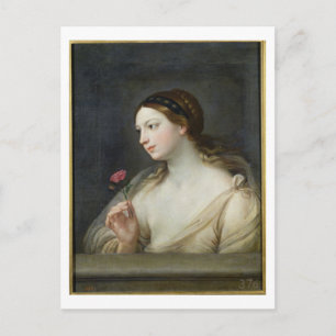 Girl with a Rose (oil on canvas) Postcard