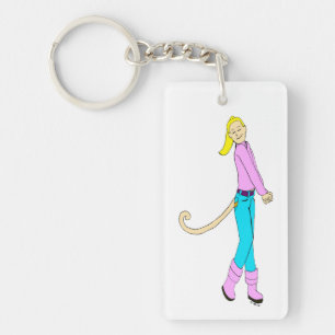 girl with a tail key ring