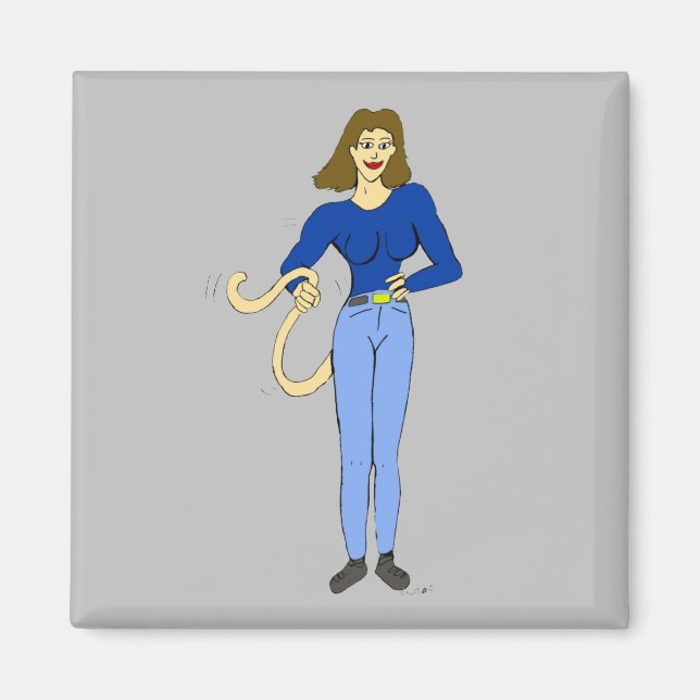 girl with a tail   magnet (Front)