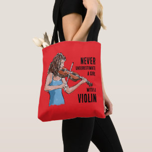 Girl With A Violin Tote Bag