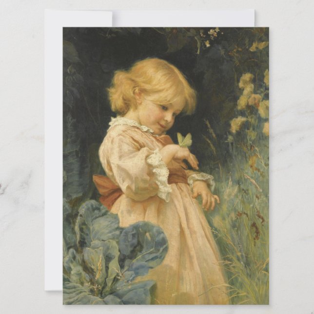 Girl with a Yellow Butterfly (by Frederick Morgan) Card (Front)