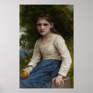 Girl with an Apple by William-Adolphe Bouguereau Poster