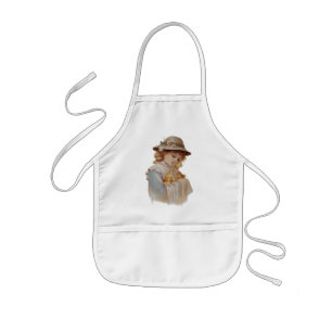 Girl with Baby Ducks Kids Apron